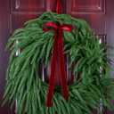 Burgundy Velvet Ribbon 1'' 50 Yards Velvet Fabric Vintage Ribbon for Christmas Tree, Gift Wrapping, Flower Bouquet, Wreath Decorations, Bow Making (Burgundy, 1"-50 Yard)