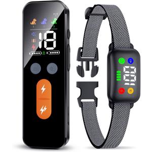 Shock Collar for Dogs, Rechargeble Dog Shock Collar with Remote Control for Medium Large Dogs 40-120lbs, IP68 Waterproof Dog Training Collar with Beep Vibration and Static (Black)