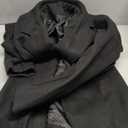 SOMTHRON Men's Casual Trench Coat Slim Fit Notched Collar Long Jacket Overcoat Single Breasted Pea Coat wih Pockets (Large, Black)