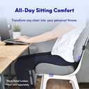 Cushion Lab Patented Pressure Relief Seat Cushion for Long Sitting Hours on Office & Home Chair - Extra-Dense Memory Foam for Soft Support. Car Pad for Hip, Tailbone, Coccyx, Sciatica - Black, 18 W x 15.5 L x 4 H inches