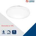 Lithonia Lighting 14 Inch Round LED Flush Mount Ceiling Light, Low Profile Modern Ceiling Light Fixture, 4000K Cool White Color Temperature, Dimmable, White (FMLRL 14 20840 M4)