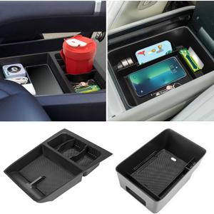 Center Console Organizer Tray Compatible with 2024 2025 Hyundai Santa Fe Interior Storage Box Insert Secondary Accessories (2PCS Center Console Tray)