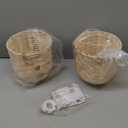 2setkuan8 Yshades 2pc Retro Rattan Lampshades - Rustic Woven Small pendant Lamp Shades - Lamp Shade Replacement for Hanging Lamp, Floor Lights, desk lamp (Beige/Light brown)