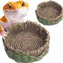 Reptile Water Dish Hermit Crab Food Bowl Small for Tank Feeding 2 Pack