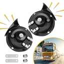 Animgrth 2025 Upgraded 2PCS 12V 300DB Super Loud Truck Train Horn, Car Air Electric Snail Double Horn, Waterproof Replacement Kit for Any 12V SUV Motorcycle Pickup Jeep Lorries Cars Boats