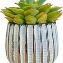Admired by Nature 4" Ceramic Flower Planter, Ceramic Pot Planter, Indoor Ceramic Bowl, Houseplant Ceramic Pot, Decorative Planter for Indoor Plant Succulent Plant Home Décor, Lightweight, White