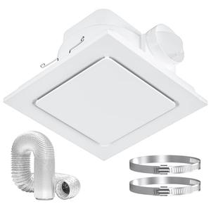 Hon&Guan Bathroom Exhaust Fan, Quiet Square Bathroom Vent Fan 111 CFM, 1.0 Sones, Ceiling Mount Ventilation Fan, Bath Ceiling Fans, Exhaust Fan for Home Bath Hotel