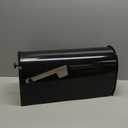 Architectural Mailboxes Edwards Weather-Resistant Steel Metal Post Mounted Mail Box for Outside, Black, Large Curbside Mailbox, USPS Approved for Residential Delivery