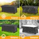 Velway Patio Furniture Set Cover - Heavy Duty 420D Waterproof Weatherproof Outdoor Dining Table and Chairs Furniture Set Cover with Reflective Tape Rectangular 67"L x 37"W x 28"H - Black