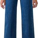 Astylish Women Wide Leg Jeans High Waisted Double Buttoned Stretchy Straight Leg Jeans Loose Trendy 2025 Denim Pants (Blue)