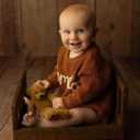 Newborn Photography Props Bed Prop Brown Rustic Mini Wooden Bed for Baby Photography, Infant Photoshoot Posing Prop for Newborn Sessions