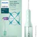 Philips Sonicare Cordless Power Flosser 3000 - Water Flosser with Innovative Quad Stream Technology, Oral Irrigator with 2 Flossing Modes and 3 Pressure Levels, IPX7 Waterproof, Mint, HX3826/24