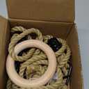 YAERSI Wooden Gymnastics Rings,Pull up Rings with Adjustable Buckle, Wooden Swing Rings for Kid's Home Exercise