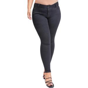 YMI Women's Plus Size Sustainable Essential Skinny Jeans (14, Black)