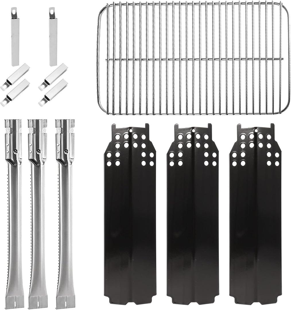BBQ-PLUS Grill Replacement Parts for Char-Broil Classic 360 3-Burner 463773717 Gas Grill G320-0200-W1A Grill Burner G215-0203-W1 Heat Tent Stainless Steel Cooking Grate Adjustable Crossover Tube