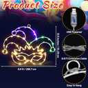 Baquler Mardi Gras Window Lights 13.5 Inch Mardi Gras Window Decorations Jester Mask Hanging Light up USB Powered with Timer and 8 Lighting Modes for Home Wall Indoor Outdoor Decor