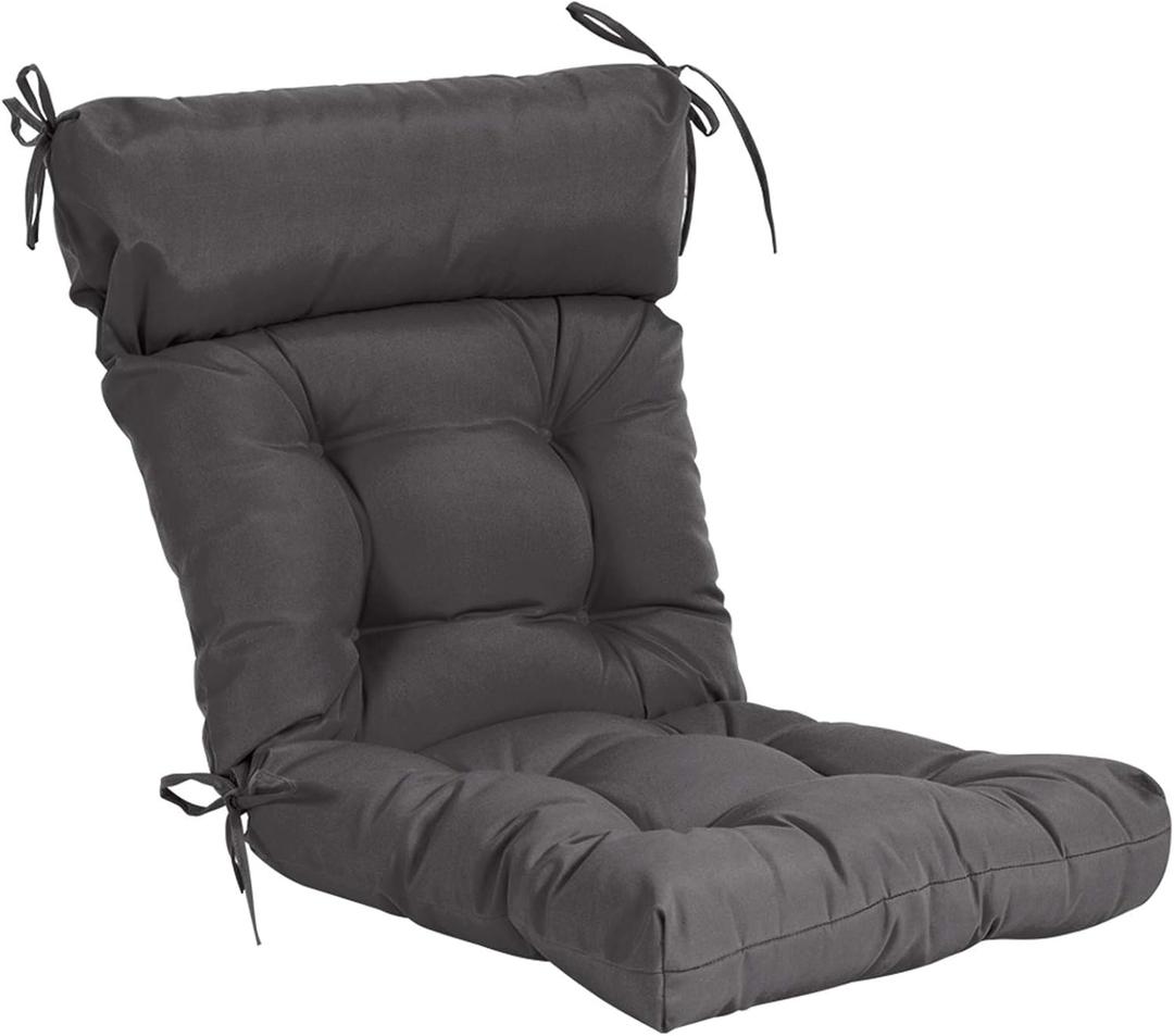 QILLOWAY Indoor/Outdoor High Back Chair Cushion,Spring/Summer Seasonal All Weather Replacement Cushions (Grey)