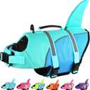 Doglay Dog Life Vest, Ripstop Cute Shark Dog Life Jacket with Superior Buoyancy and Rescue Handle, Adjustable Dog Life Vests for Boating Swimming, Pet Flotation Vest for Small Medium Large Dogs