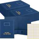 Kisston 50 Pcs Tax Return Folders Bulk 2 Pocket Gold Foil Stamped Income Tax Folders with Labels Business File Office Blank Organizer (Blue)