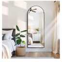 CIRCUMI Arched Wall Mirror, 24"x60" Black Arched Mirror with Tempered Glass, Metal Frame, Large Size for Bathroom, Living Room,Entryway,Over Sink, Arch Mirror for Decor,Shatterproof&Crystal-Clear