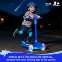 Nattork Kids Scooter for Boys Girls with Light Up Wheels, 3 Adjustable Height Handlebars, Lean-to-Steer Technology, Widen Anti-Slip Deck, 3 Wheel Scooter for kid ages 3-8, Support Riders Up to 110 LBS