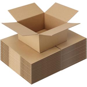 CRUGLA 25 Packs 7x7x4 Shipping Boxes for Small Business, Corrugated Cardboard Boxes Bulk for Shipping Packing Mailing (Brown)