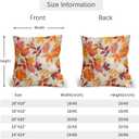 Pumpkin Fall Pillow Covers 18x18 Set of 2 Orange Beige Autumn Thanksgiving Pillow Cases Maple Leaf Print Outdoor Decorative Holiday Cushion Cover Rustic Decoration Farmhouse Home Sofa Couch Bed Decor