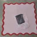 32.4in Scalloped Mahjong MatAnti Slip Noise Reduction Mahjong Accessorie Mahjong Table MatMajiong Mat For TravelComes With 4 Dice And 1 Mahjong Mat Storage Bag,4 Mahjong Shuffle Cards (Red)