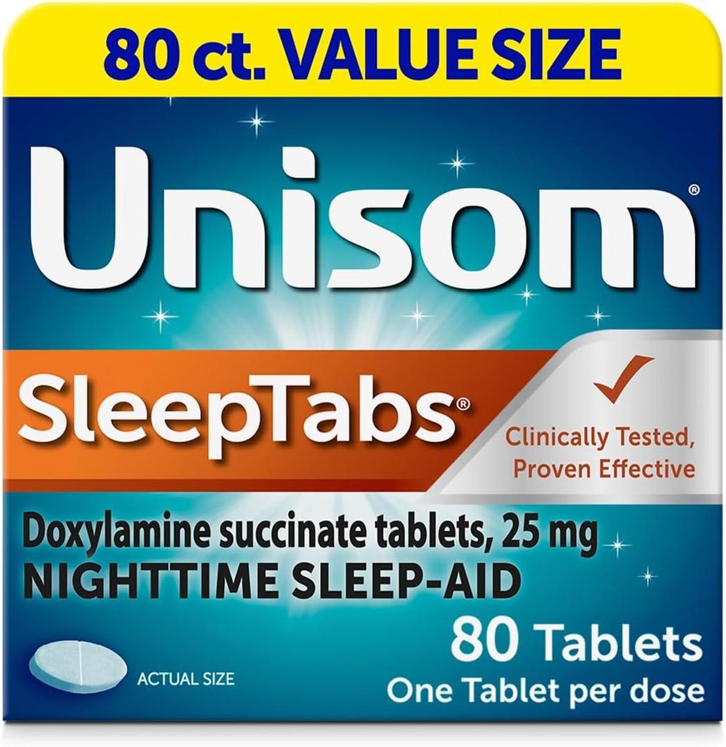 Unisom SleepTabs, Nighttime Sleep-aid, Doxylamine Succinate, 80 Tablets, Best Before: 2026/JUN