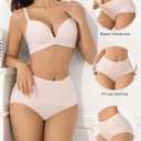 J-pone Tummy Control Underwear for Women Seamless High Waisted Panties No Show Stretch Full Coverage Tagless Briefs, 5 Pack (M)