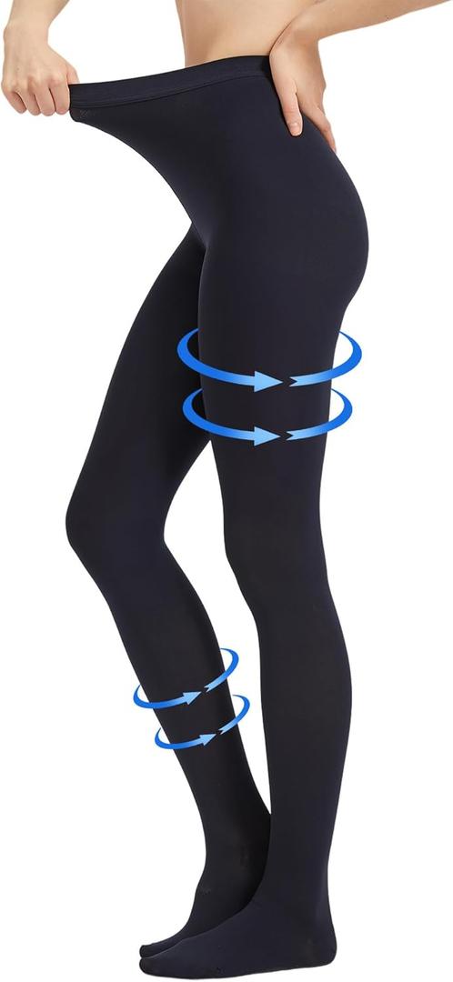 AMZAM Medical Compression Pantyhose for Women & Men, Closed Toe 20-30 mmHg Graduated Compression Stockings Waist High Support Leggings, Support Hose for Varicose Veins, Post Surgery, Navy Blue S