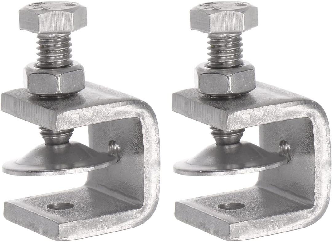Stainless Steel C-Clamp with 20mm Wide Jaw Opening for Woodworking Welding Building Household Mount 4 Pcs