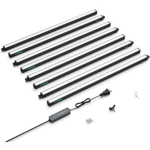 VIVOSUN T5 Grow Lights for Indoor Plants, 5000K Full Spectrum 120W (8 x 15W), 2FT LED Plant Light Strip with Timer & Dimming Controller for Seed Starting, Hydroponics, SGS Compatible, Linkable, 8-Pack
