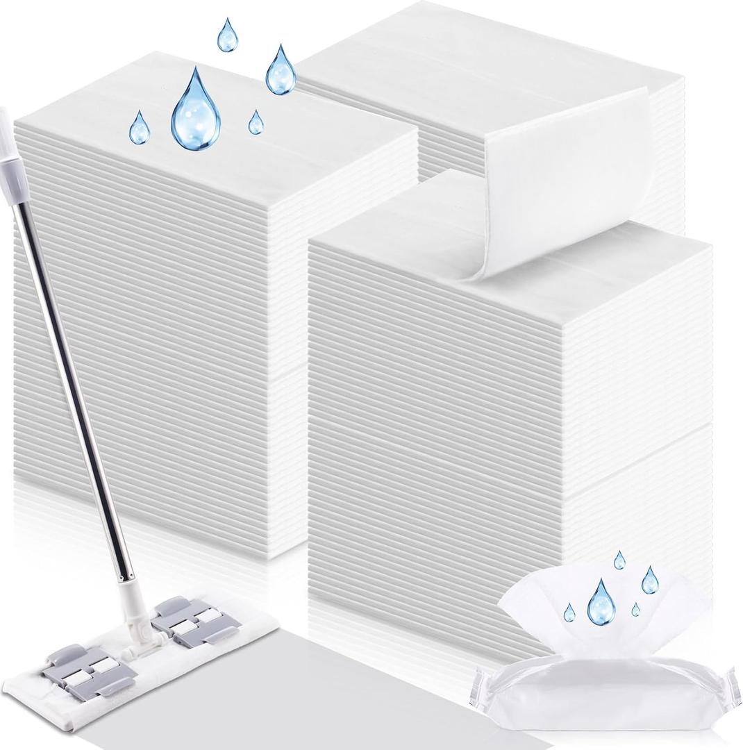 FillTouch 200 Counts Sweeper Wet Mopping Cloths 17.7 x 11.8'' X Large Wet Mop Pads Refills XL Disposable Floor Wipes Duster for Sweeping Scrubbing Cleaning Dry Wood Hardwood Tile