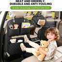 Seat Back Protectors for Kids Car Kick Mats with Large Pocket Organizer Waterproof Dustproof Anti-Scratch Front Seat Back Cover Fits Most Vehicles 2PCS