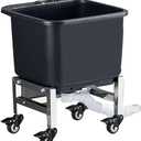 Freestanding Floor Commercial Mop Sink with Rollers, Plastic Mop Sink Service Basin with Drain Botton, Household Mop Buckets for Balcony Bathroom Kitchen Restaurant Business Outdoor