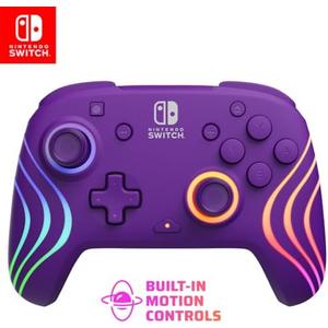 PDP Afterglow Wave Wireless Nintendo Switch Pro Controller with Motion Controls, Fully Licensed for Switch/OLED, Customizable LED Lighting, 30 Foot Range, 20 Hour Rechargeable Battery Power: Purple PDP Afterglow Wave Wireless Nintendo Switch Pro Controller with Motion Controls, Fully Licensed for Switch/OLED, Customizable LED Lighting, 30 Foot Range, 20 Hour Rechargeable Battery Power: Purple