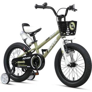 Glerc Rover Kids Bike, 12-18 Inch Boys Bike for 2-9 Years Old Children, Kids Bicycle with Water Bottle & Basket & Training Wheels, Multiple Colors, 16 Inch With Training Wheels & Kickstand