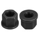 uxcell M16 Flange Hex Nuts, 2pcs Grade 10.9 Carbon Steel Black Oxide Finished Hex Flange Nuts for Machinery