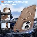 Compatible with iPhone 16 Plus Case 6.7'' with Magnetic Ring Stand [Military Drop Protection][Compatible with MagSafe] Shockproof 16 Plus Phone Case for Men Wowen,Brown