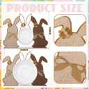 Set of 6 Easter Placemats 13 x 16 Inch Easter Bunny Placemats Grey White Brown Rabbit Easter Place Mats for Easter Table Decorations Bunny Spring Party Kitchen Dining Decorations