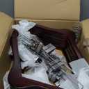 TOPIA HANGER Wooden Suit Hangers with Adjustable Metal Clips (20 Pack), Solid Wood Clothes Hangers, 360° Swivel Hook, Premium Retro Finish Pants Hangers for Clothes Coat, Jeans, Blouse- Cherry CT28M20