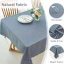 maxmill Square Tablecloth Linen Texture Stain Resistant Waterproof Wrinkle Resistant Washable Soft Table Cloth, Decorative Fabric Table Cover for Dining Room Dinner Party, 52 x 52 Inch, Denim Blue