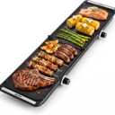 38" Large Electric Griddle, 1700W Fold-n-Store Dual Temp Griddle