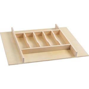 WelFurGeer Premium Wooden Silverware Organizer for Kitchen Drawers, Utensil Tray for Kitchen Drawer, Cutlery Drawer Organizer for Forks, Spoons, Knives - Sturdy Birchwood, Natural Finish
