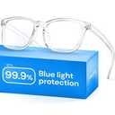 Blue Light Blocking Glasses - Fashion Square Eyeglasses, Anti UV Ray Computer Gaming Glasses Blue Blockers for Women/Men