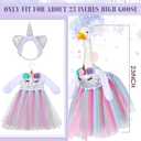 Cutecrop Unicorn Porch Cute Goose Outfit Clothes for 23" High Cement or Plastic Porch Goose Costume for Yard Lawn Party Outdoor Garden Patio Statue Holiday Party Decor