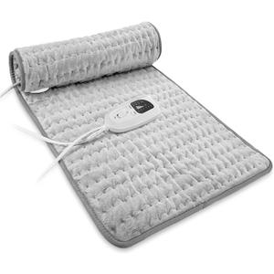 Heating Pad Electric Heat Pad, Hot Heated Pad,Multiple Temp and Timer Settings,Suitable for Shoulders, Neck, arms, Abdomen, Back, Legs, etc. (Silver Gray, 24"X12")
