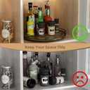 Lazy Susan Turntable Organizer for Table Top, 13 Round Wooden Lazy Susan for Cabinet Kitchen Countertop Pantry Dining Coffee Table for Condiments Spices, Rustic Bathroom Vanity Tray for Soap Candle