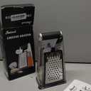 Joined Cheese Grater with Garlic Crusher- Box Grater Vegetable Shredder with 2 Stainless Steel Blades - Graters for Kitchen- Cheese Graters with Handle - Garlic Mincer Tool and Vegetable Peeler